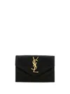 Saint Laurent Black Monogram Envelope Small Wallet In Black