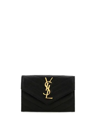 Saint Laurent Black Monogram Envelope Small Wallet