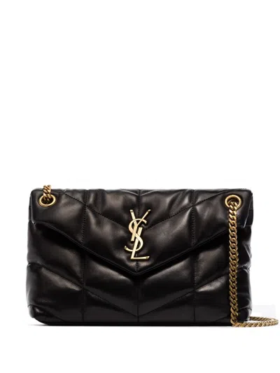 Saint Laurent Black Monogram Loulou Puffer Small Leather Shoulder Bag