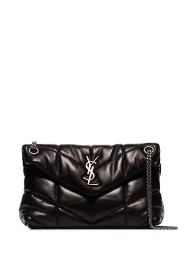 Saint Laurent Black Monogram Loulou Puffer Small Leather Shoulder Bag
