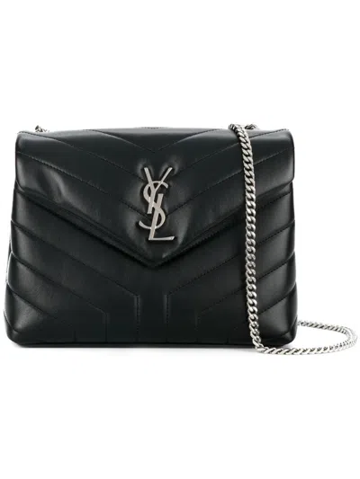 Saint Laurent Black Monogram Loulou Small Leather Shoulder Bag