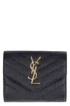 Saint Laurent Compact Tri-fold Wallet In Nero For Women