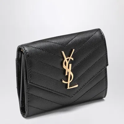 Saint Laurent Black Monogram Small Wallet Women