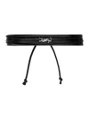 Saint Laurent Black Multi-cord Bracelet With Cassandre On The Front In Leather Man In Black