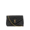 Saint Laurent Black Nappa Leather Large Loulou Shoulder Bag In Black