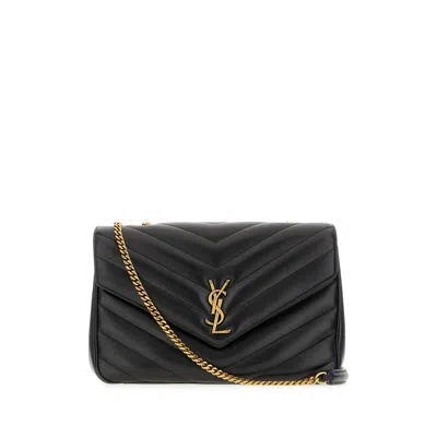 Saint Laurent Black Nappa Leather Large Loulou Shoulder Bag
