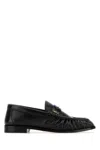 Saint Laurent Nappa Leather Loafers Featuring Ruched Detailing In Black
