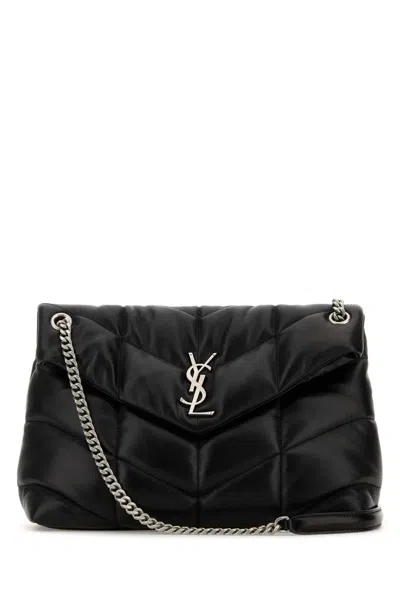 Saint Laurent Black Nappa Leather Medium Puffer Shoulder Handbag 35cm X 23cm X 13.5cm In Pink