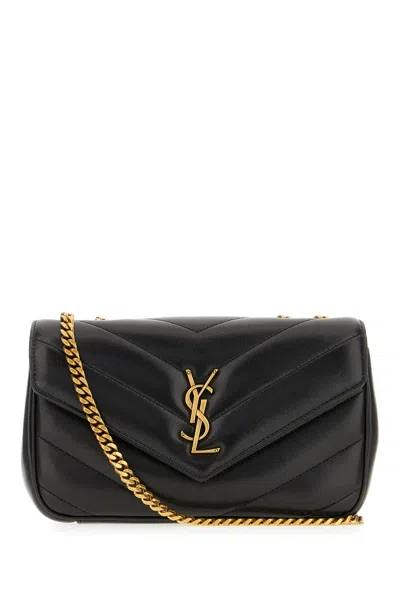 Saint Laurent Black Nappa Leather Small Loulou Shoulder Bag