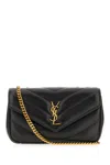 Saint Laurent Black Nappa Leather Small Loulou Shoulder Bag In Black