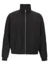 Saint Laurent Black Jacket With High Neck And Logo Lettering On The Front In Tech Fabric Man