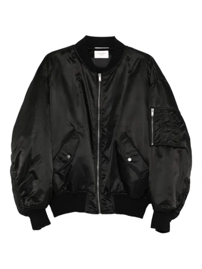 SAINT LAURENT BLACK NYLON BOMBER JACKET