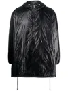 Saint Laurent Cassandre Anorak Oversized Hooded Coat In Black