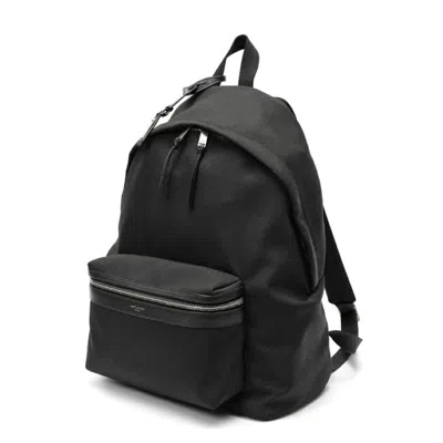 Pre-owned Saint Laurent Black Nylon Leather Backpack ()