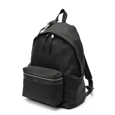 Pre-owned Saint Laurent Black Nylon Leather Backpack ()