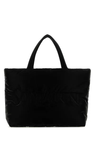 Saint Laurent Black Nylon  Shopping Bag