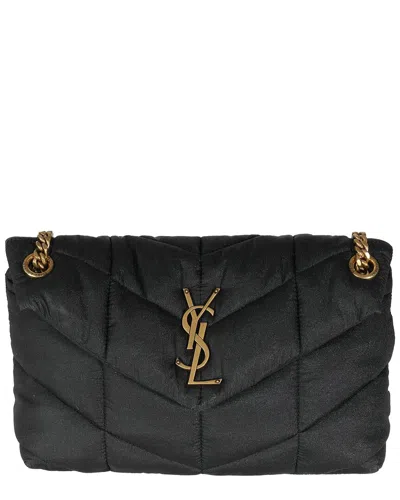 Saint Laurent Black Nylon Small Lou Puffer Chain Bag (authentic Pre-loved)