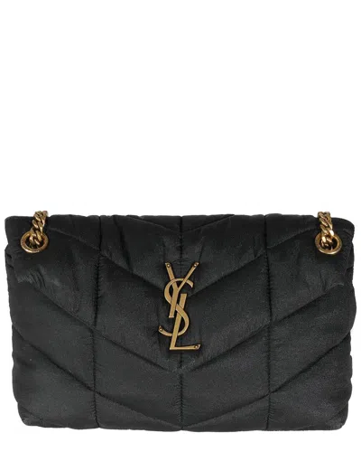 Saint Laurent Black Nylon Small Lou Puffer Chain Bag (authentic Pre-loved)