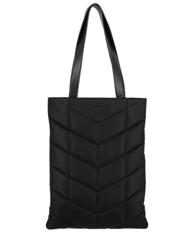 Saint Laurent Black Nylon Tall Puffer Tote (authentic Pre-loved)