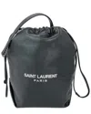 Saint Laurent Black Nylon Teddy Drawstring Sac Bucket Bag (authentic Pre-loved)
