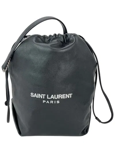 Saint Laurent Black Nylon Teddy Drawstring Sac Bucket Bag (authentic Pre-loved)
