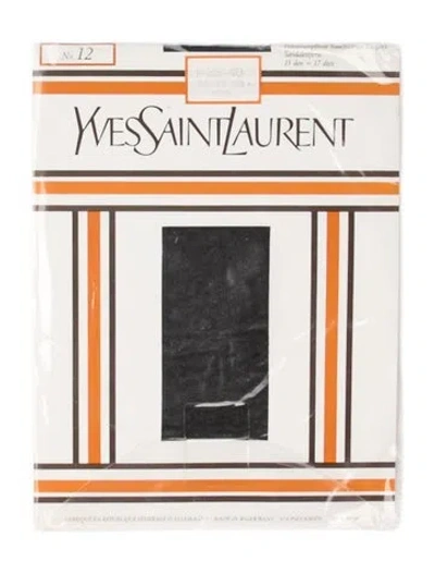 Pre-owned Saint Laurent Black Nylon Yves  Yves  Stockings