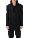 Saint Laurent Wool Blazer With Back Vent And Front Pockets In Black