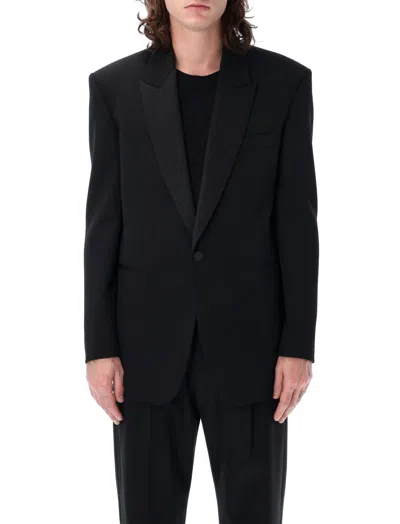 SAINT LAURENT BLACK ONE BTN SMOKING JACKET