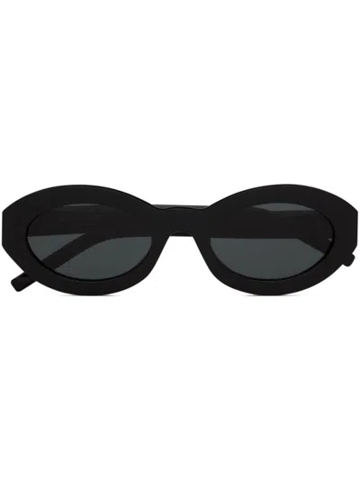 SAINT LAURENT BLACK OVAL SUNGLASSES