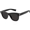 Saint Laurent Black Oval Unisex Sunglasses Sl 571 001 49 In Black