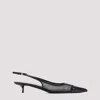 Saint Laurent Oxalis Patent Leather-trimmed Mesh Slingback Pumps In Black