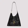 Saint Laurent Black Raffia Shopping Bag In Black