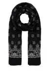 Saint Laurent Exquisite Scarf With Intricate Embroidery And Fringed Trim In Multicolor