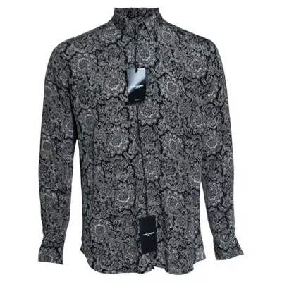 Pre-owned Saint Laurent , Black Paisley Printed Shirt 2018