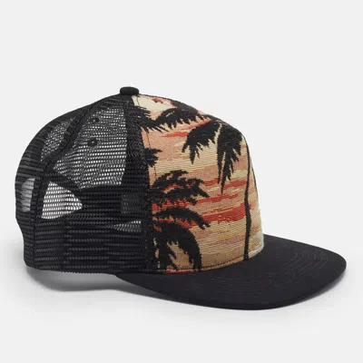 Pre-owned Saint Laurent Black Palm Tree Mesh Baseball Cap Size 55
