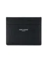 Saint Laurent Black Leather Cardholder In Black