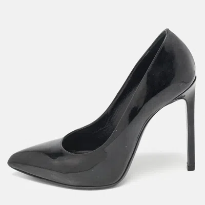 Pre-owned Saint Laurent Black Patent Leather Anja Pumps Size 36