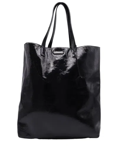 Saint Laurent Black Patent Leather Bold Shopping Large Tote (authentic Pre-  Loved)