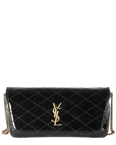 Saint Laurent Black Patent Leather Gaby Chain Phone Holder (authentic Pre-  Loved)