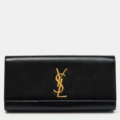 Pre-owned Saint Laurent Black Patent Leather Kate Clutch