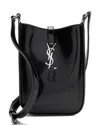 Saint Laurent Black Patent Leather Monogram Le 5 A 7 Vertical Mini Crossbody  (authentic Pre-loved) In Black