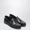 Saint Laurent Black Patent Leather Loafer Men In Black
