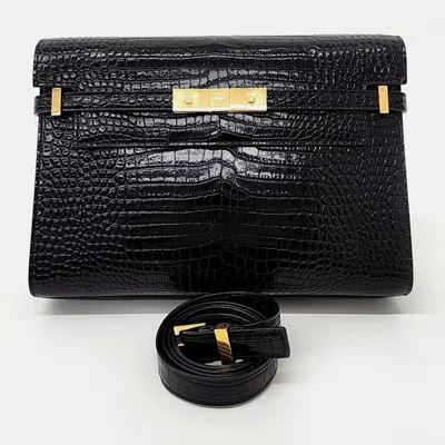 Pre-owned Saint Laurent Black Patent Leather Manhattan Shoulder Bag
