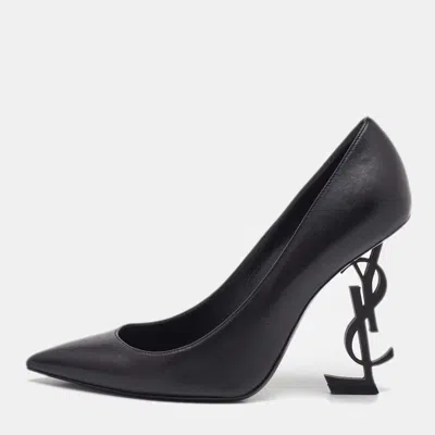 Pre-owned Saint Laurent Black Patent Leather Opyum Pumps Size 38.5