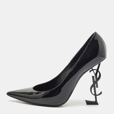 Pre-owned Saint Laurent Black Patent Leather Opyum Pumps Size 41