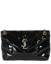 Saint Laurent Black Patent Leather Small Lou Puffer Chain Bag (authentic Pre-  Loved)