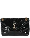 Saint Laurent Black Patent Leather Small Lou Puffer Chain Bag (authentic Pre-loved)