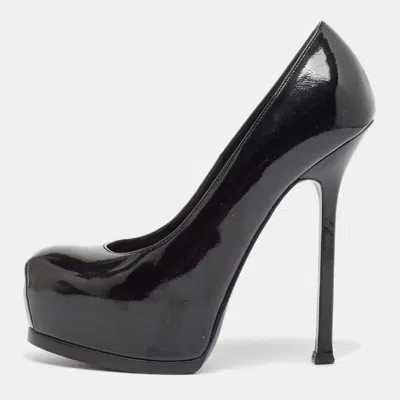 Pre-owned Saint Laurent Black Patent Leather Tribtoo Pumps Size 36