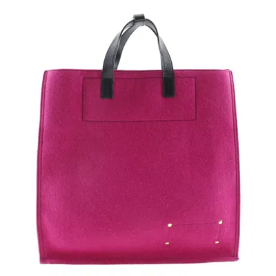 Pre-owned Saint Laurent Black Pink Felt Leather Tote Bag () In Multi
