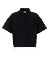 Saint Laurent Black Piquet Polo Shirt In Black